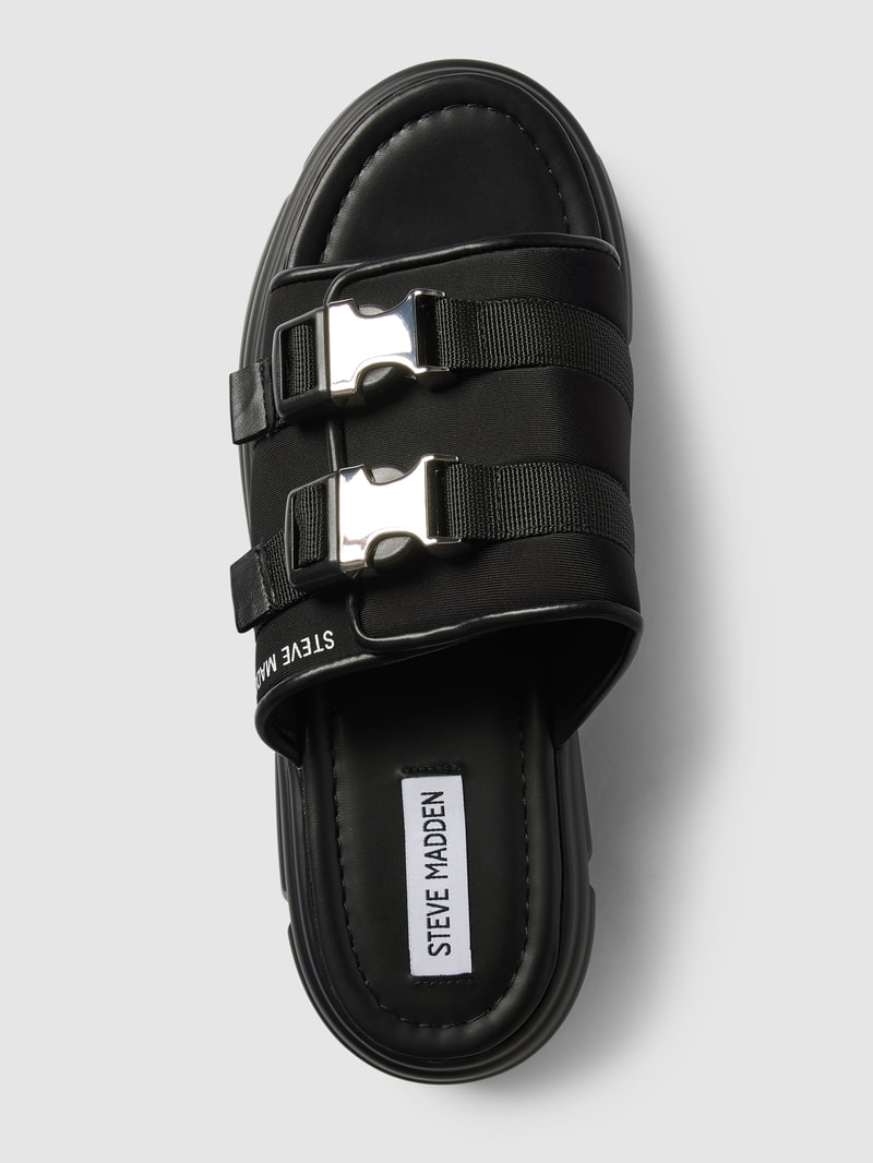 Pantoletten mit Label-Detail Modell 'ACTIVATOR' in schwarz