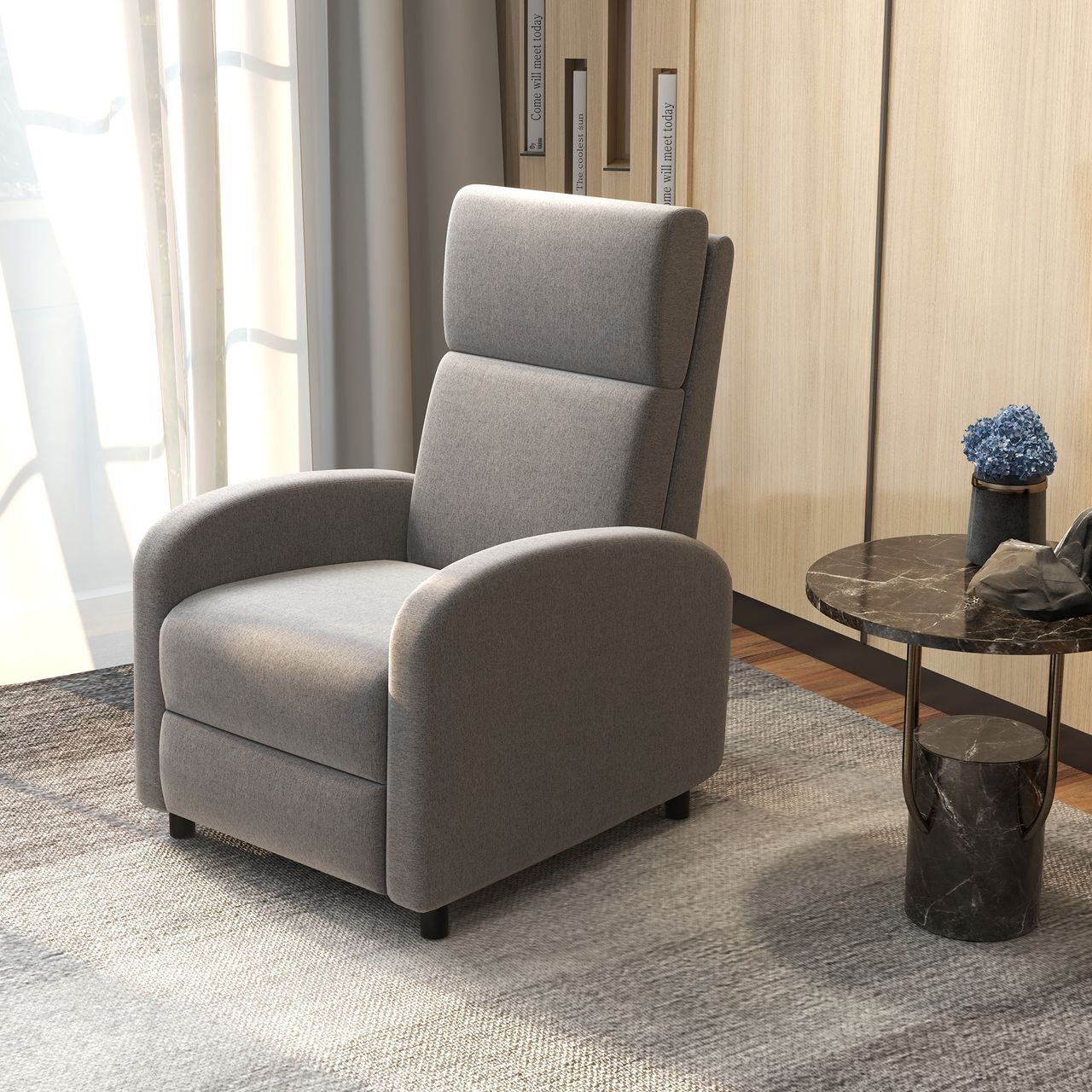 HOMCOM Relaxsessel Einzelsofa Liege 160° neigbarer Fernsehsessel für Wohnzimmer