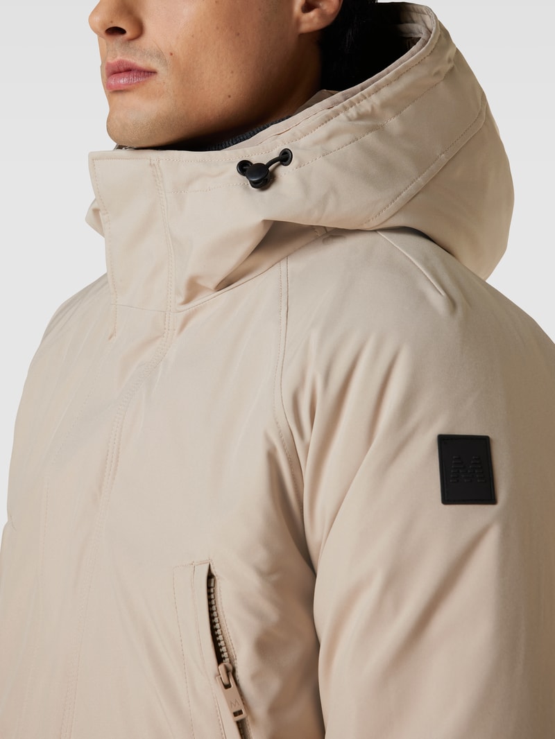 Mantel mit Label-Patch Modell 'Atech' in taupe