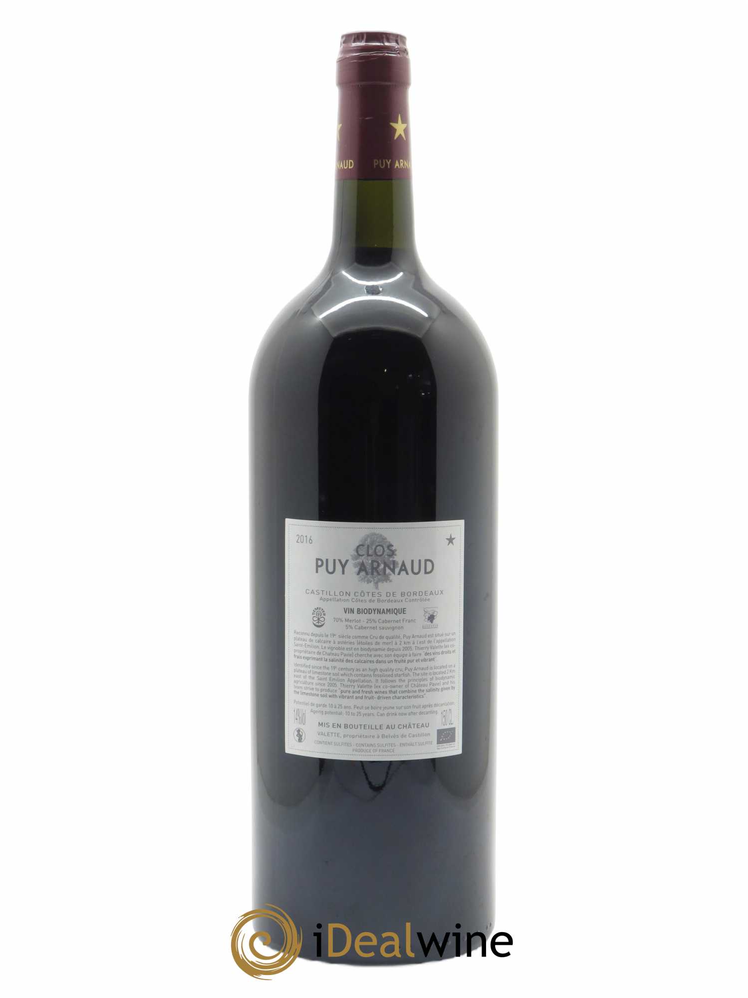 Clos Puy Arnaud (CBO à partir de 6 mgs) 2016 - Lot de 1 Magnum