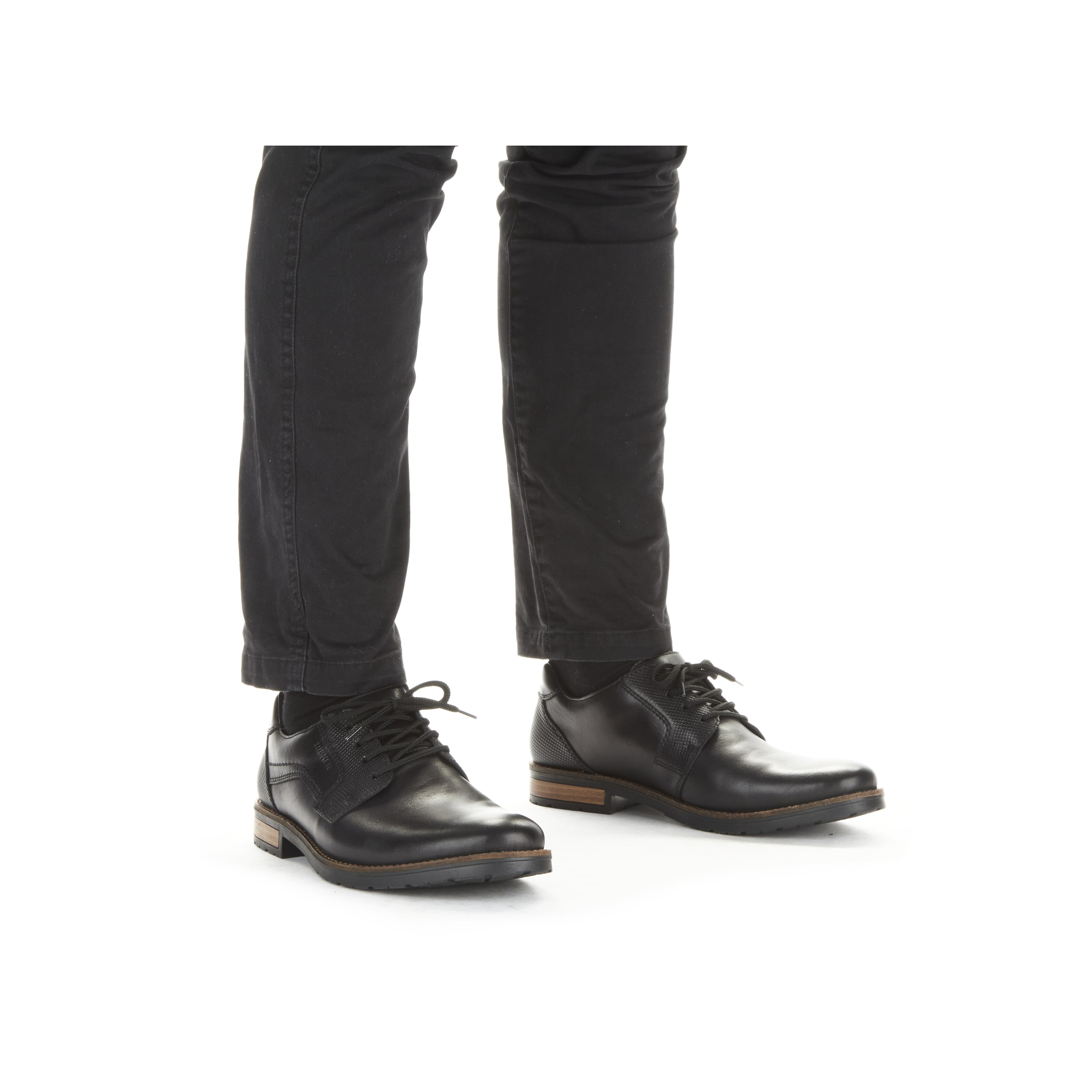 Rieker Herren Schnürschuhe glanzschwarz