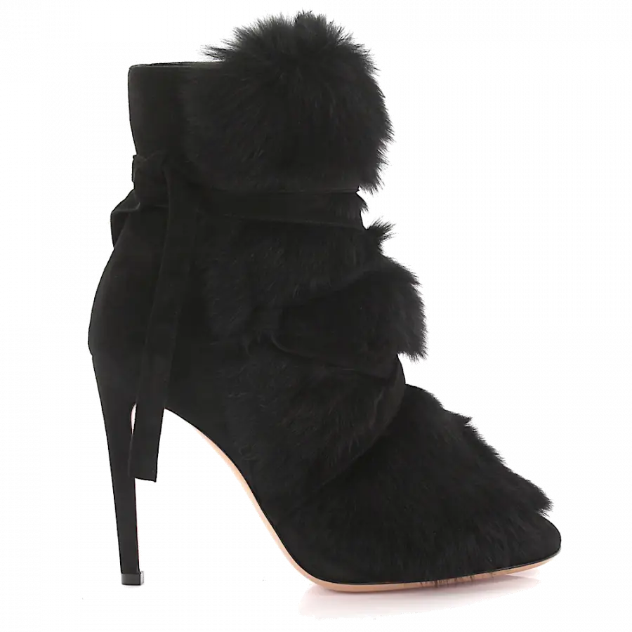 Gianvito Rossi - High Heels Stiefeletten Veloursleder - schwarz