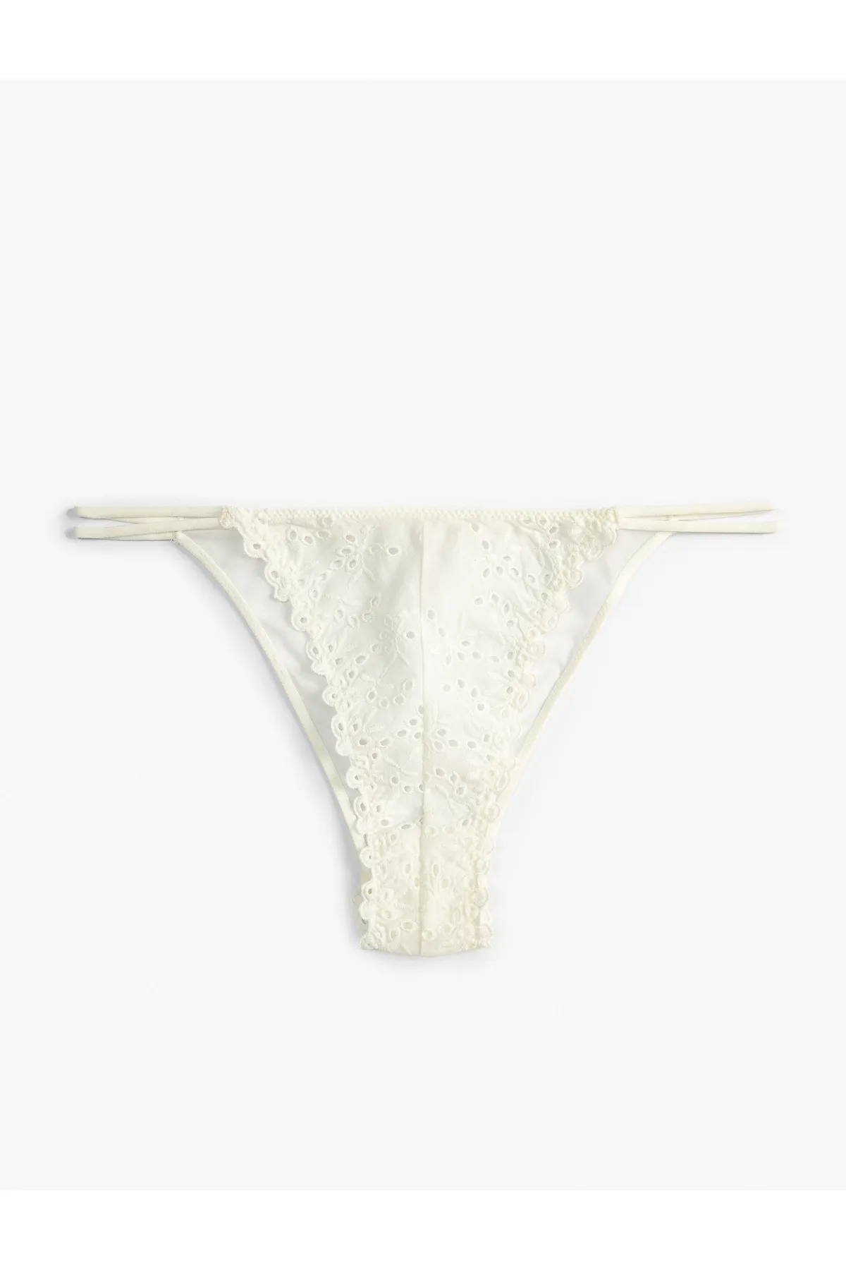 Koton  Baumwoll-Slip mit doppelter Paspelierung und Stickerei