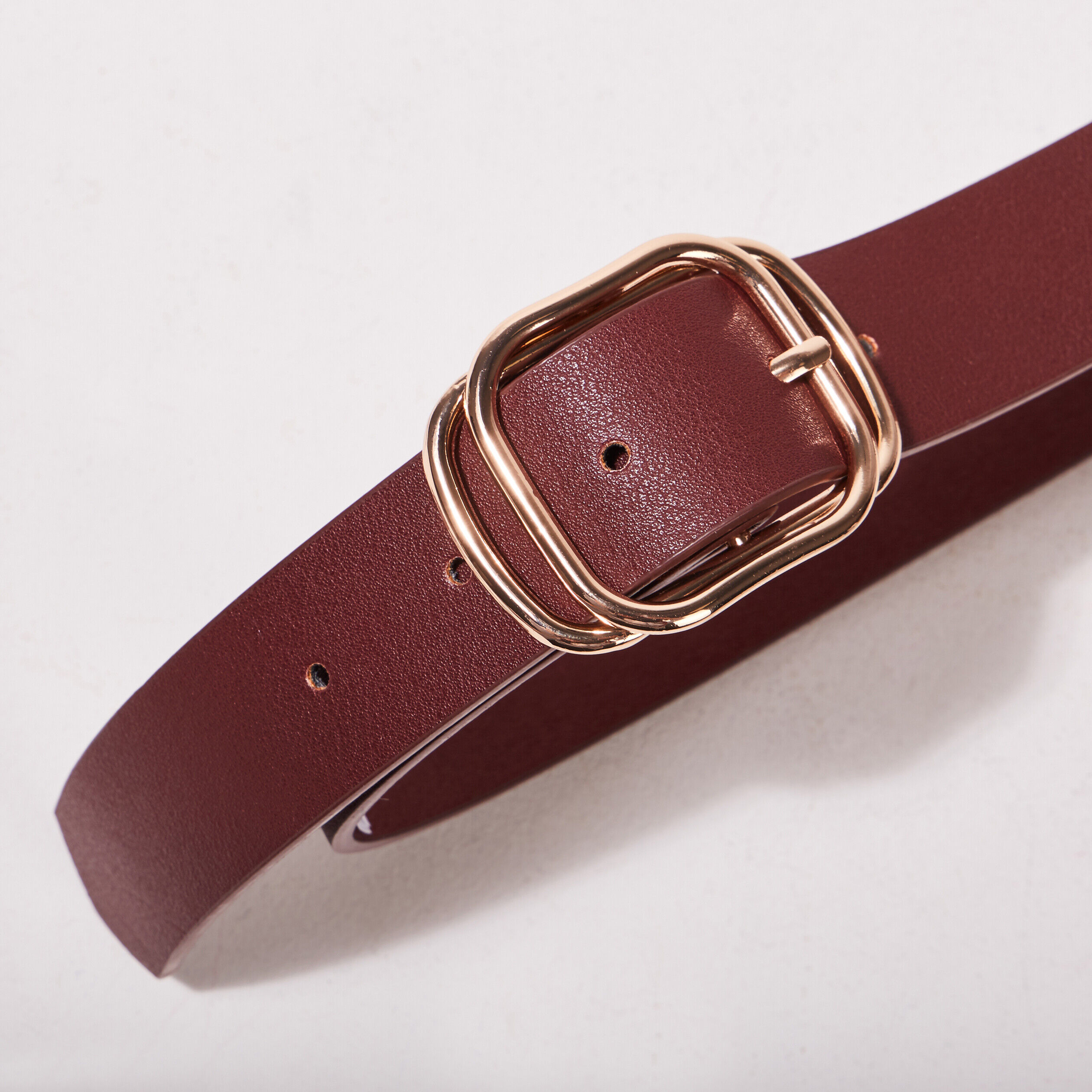 Ceinture avec double boucle bordeaux femme | Cache Cache