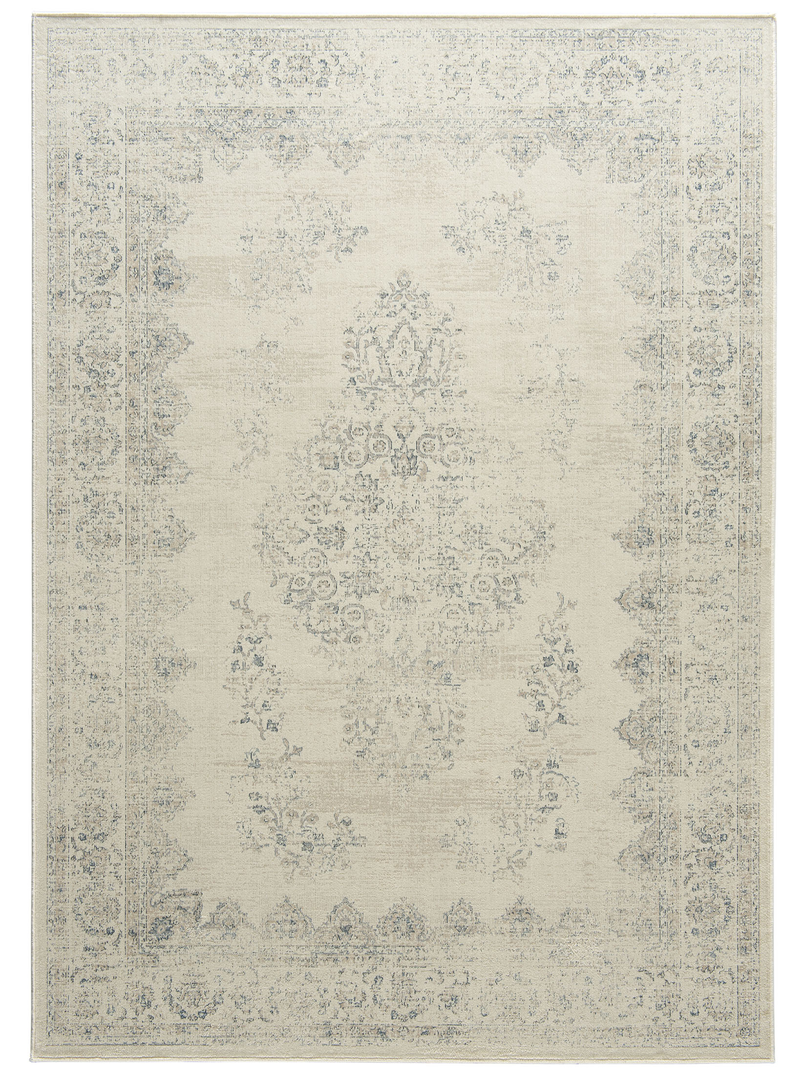 Masuri Vintage-Teppich, Creme/Blau