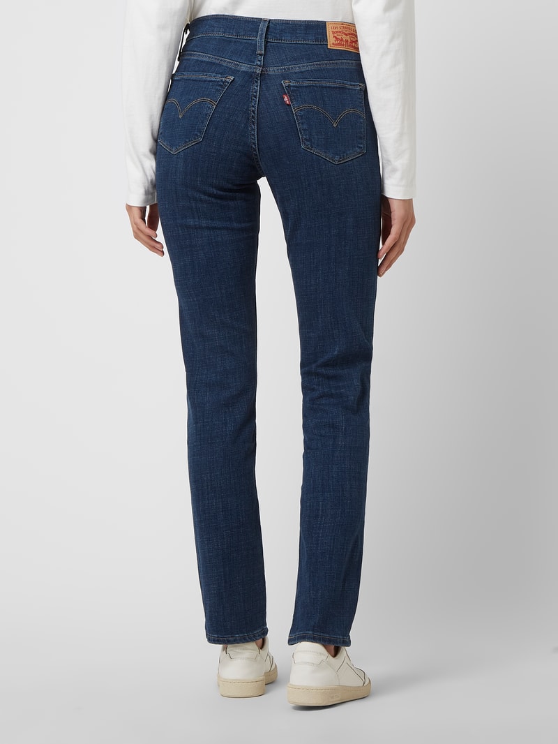 Shaping Straight Fit Jeans mit Stretch-Anteil Modell '314' - ‘Water<Less™’ in dunkelblau
