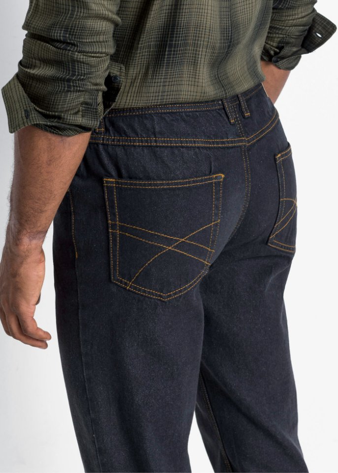 Classic Fit Jeans mit seitlichem Dehnbund, Straight