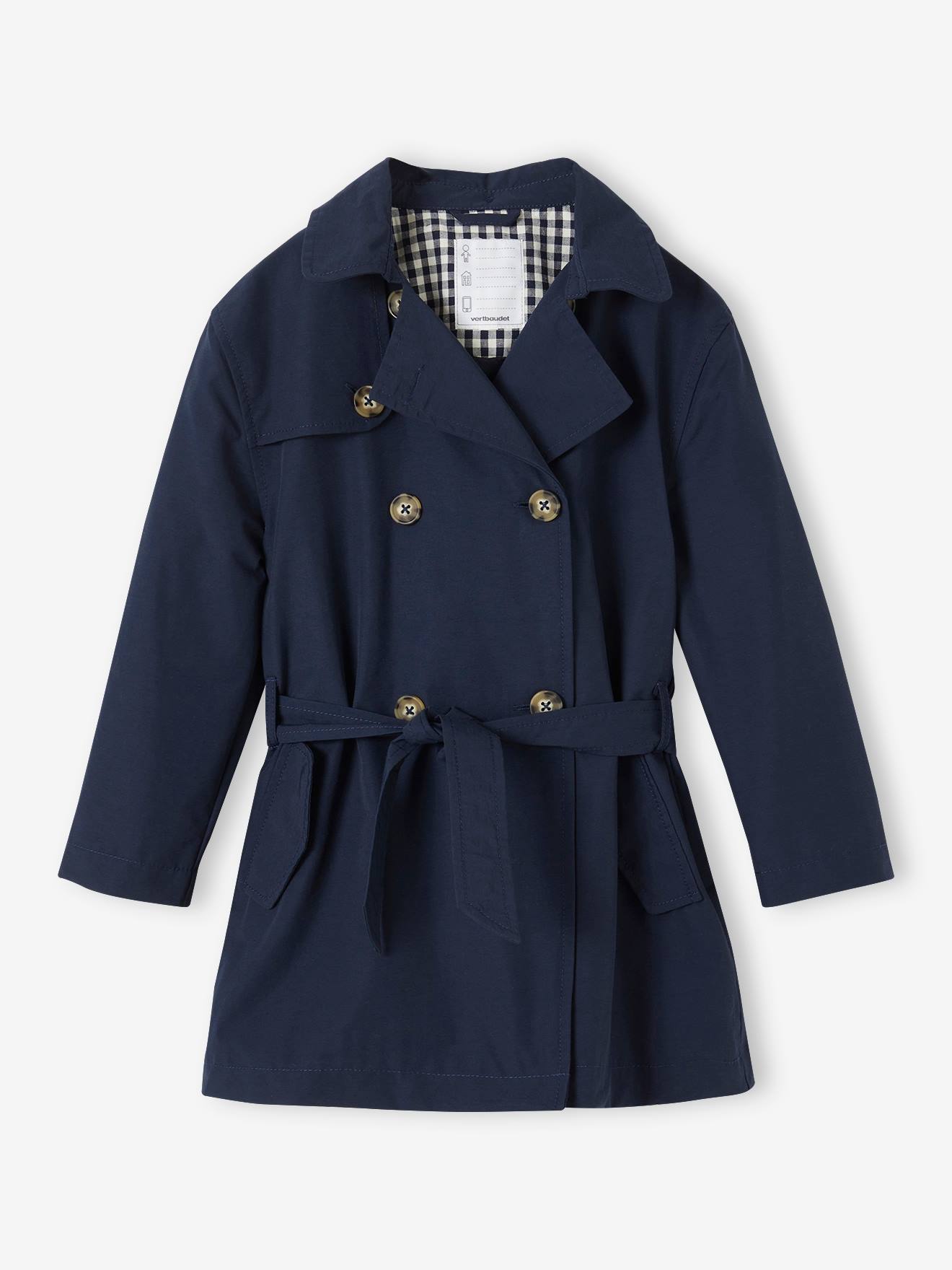 Vertbaudet Mädchen Trenchcoat mit abnehmbarer Kapuze - beige