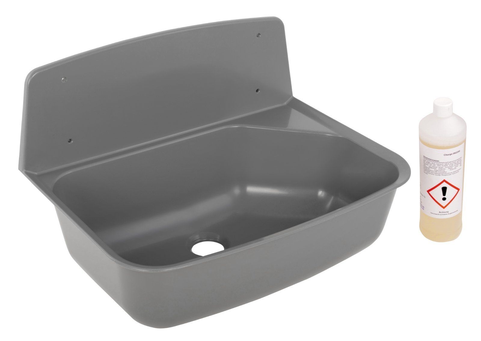 aquaSu Waschbecken Greena (Komplett-Set, mit Siphon, Edelstahl-Sieb, Spritzschutz, aus Deutschland), nachhaltig aus recyceltem Kunststoff, Produkt des Jahres DIY-Magazin