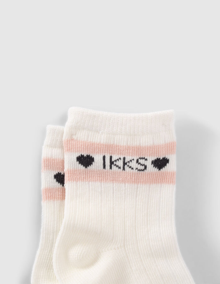 Chaussettes écrues et roses bébé fille