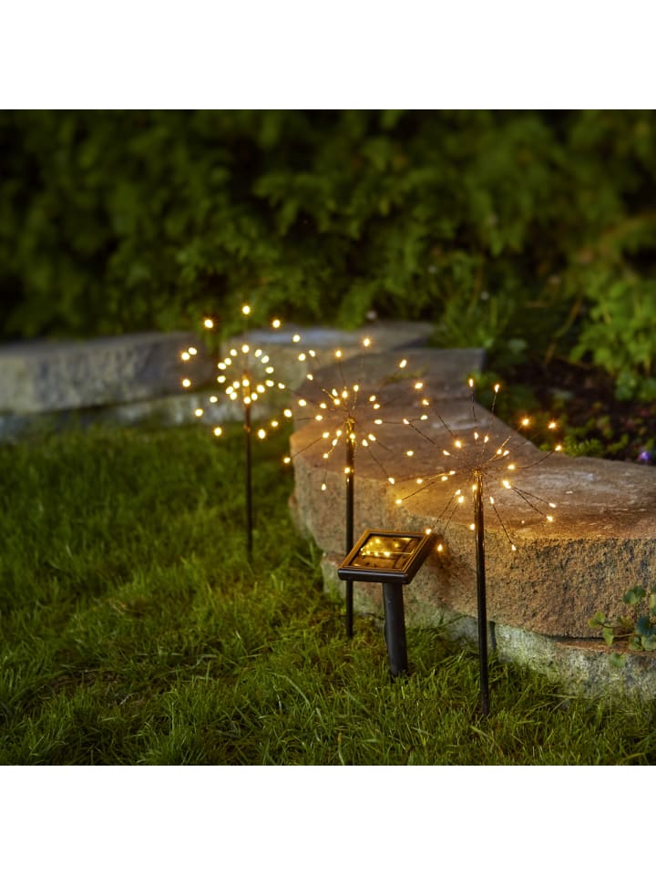 STAR Trading LED Solar Gartenleuchte FEUERWERK 3 Spieße H: 40cm Sensor günstig kaufen onesize