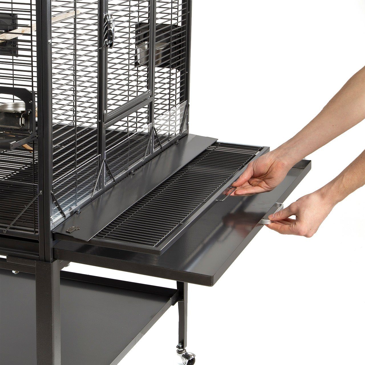 Montana Cages Vogelkäfig Madeira III - Antik, Sittichkäfig, Käfig, Voliere für Sittiche waagerechte Verdrahtung & Anflugklappe