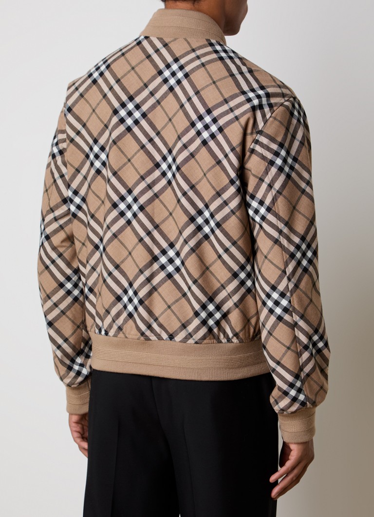Burberry Harrington bomber jacket in wool blend with check pattern