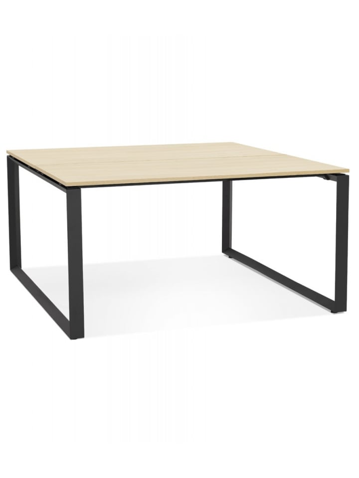KADIMA DESIGN Bankschreibtisch aus Holz und Metall | Modernes Design in Beige-Schwarz günstig kaufen