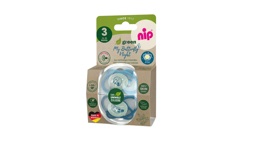 nip®Schnuller My Butterfly Night Green Silikon Größe 3 (16-32 Monate)