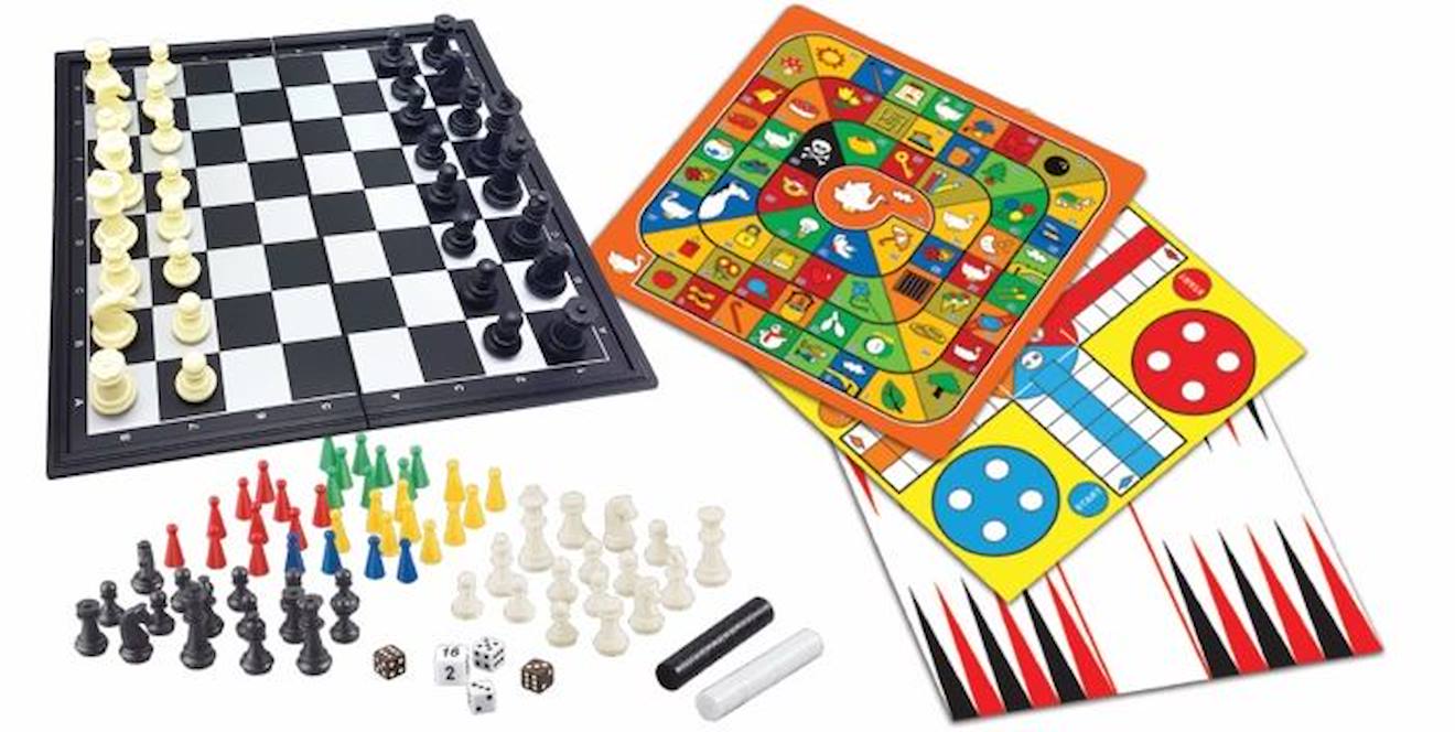 Jeux de société magnétiques – coffret 8 jeux en 1, De 2 à 6 joueurs blanc