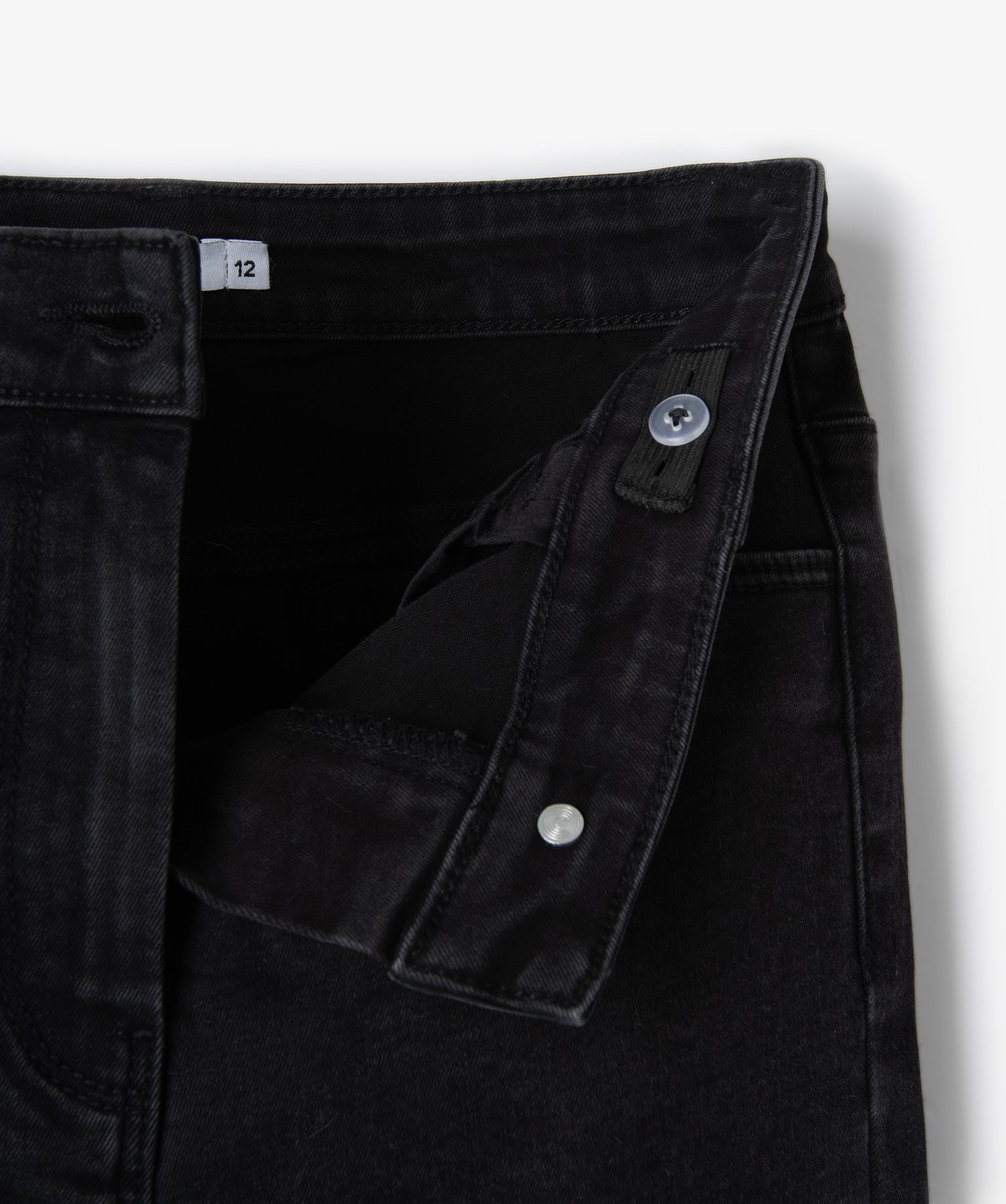Jean fille coupe ultra skinny taille haute noir | GEMO