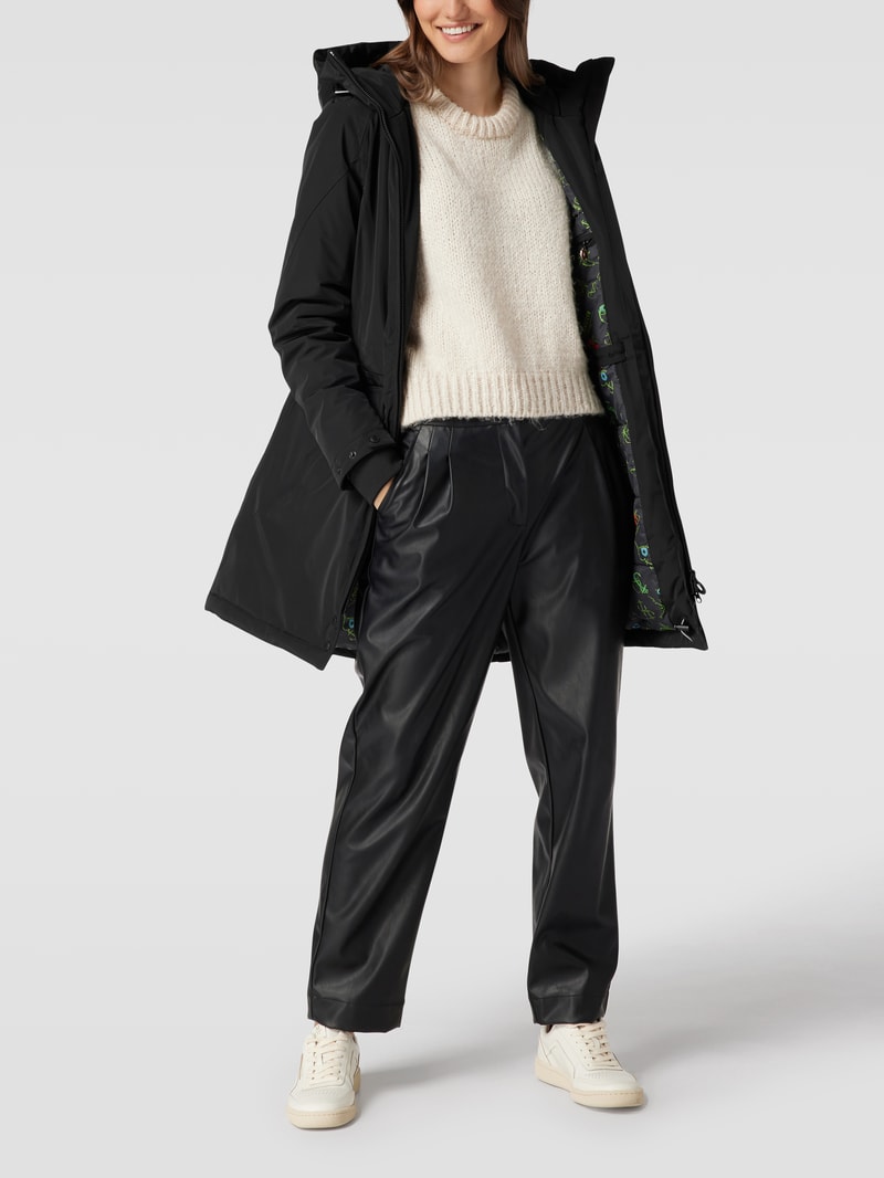Jacke mit Label-Applikation Modell 'Cucilla' in schwarz