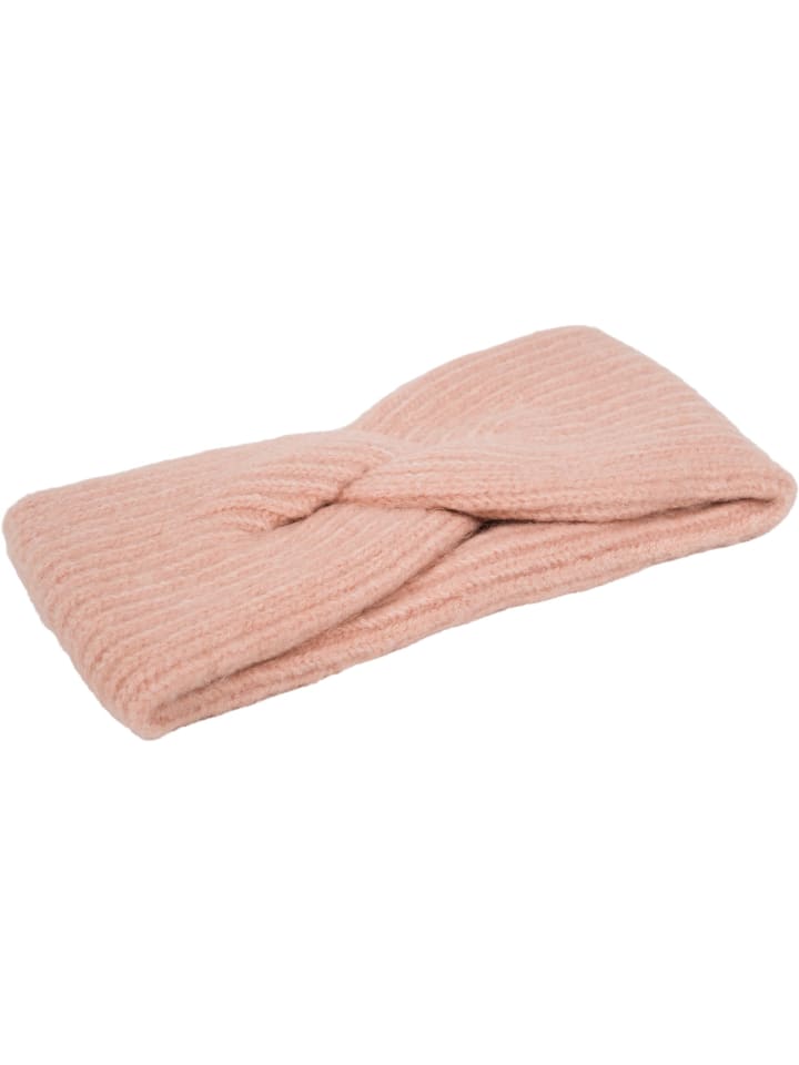 styleBREAKER Strick Stirnband mit Perlrippen Muster und Knoten in Rose günstig kaufen onesize