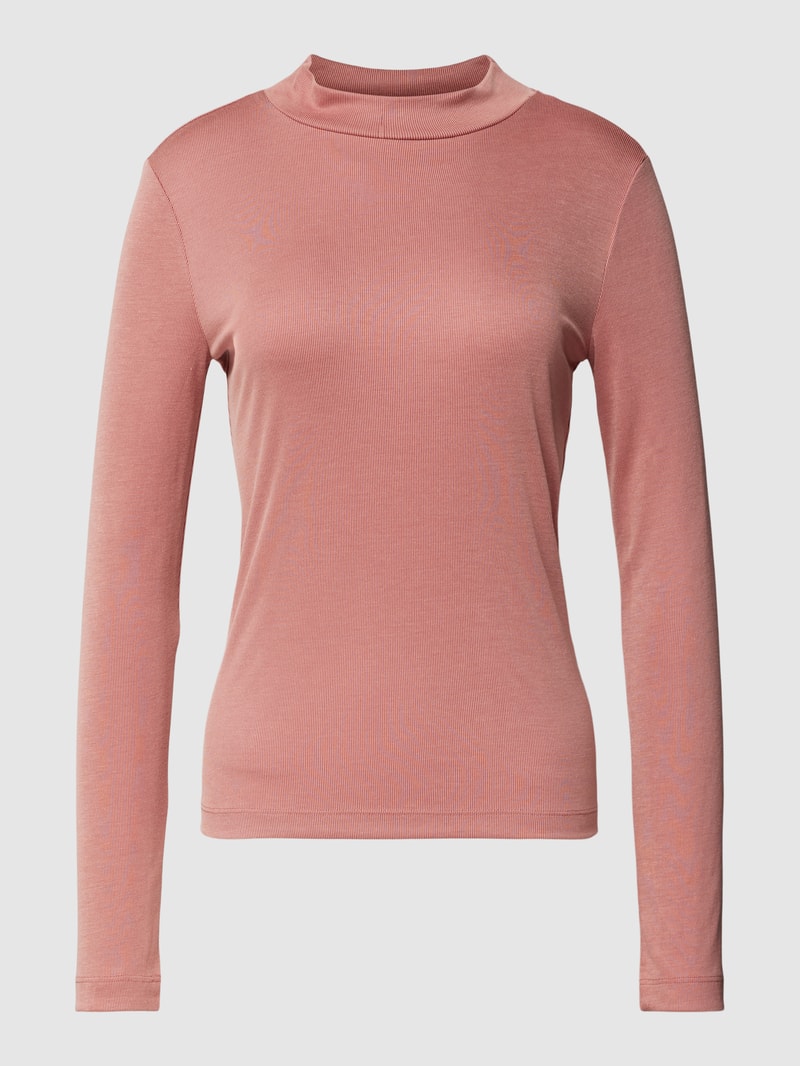 Longsleeve mit Stehkragen in altrosa