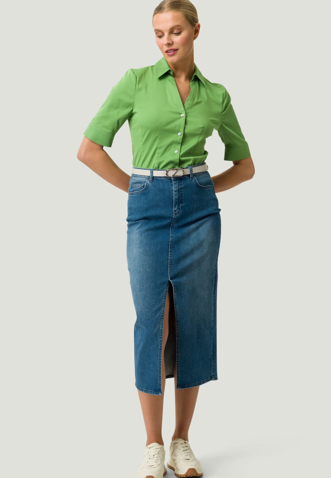 Hemdbluse halbarm mit Stretch