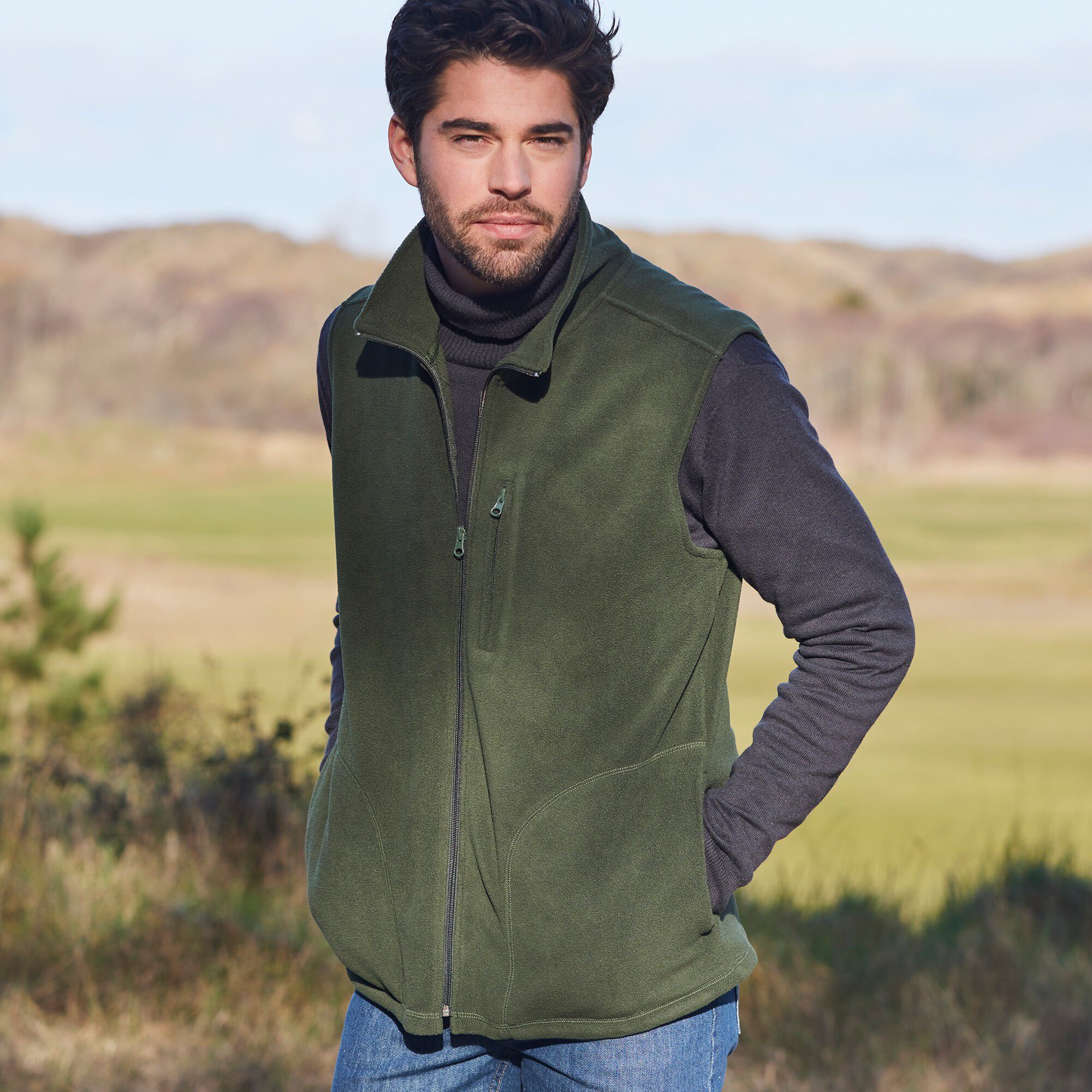 Blouson zippé maille micropolaire sans manches