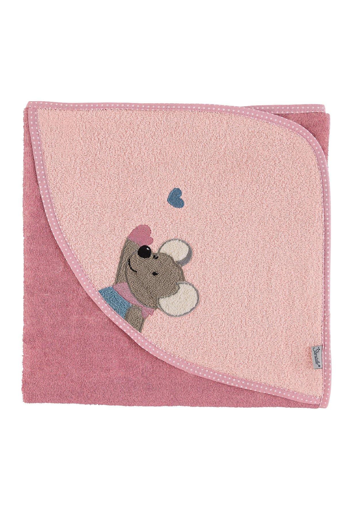 Badetuch 80x80 Maus Mabel in Rosa