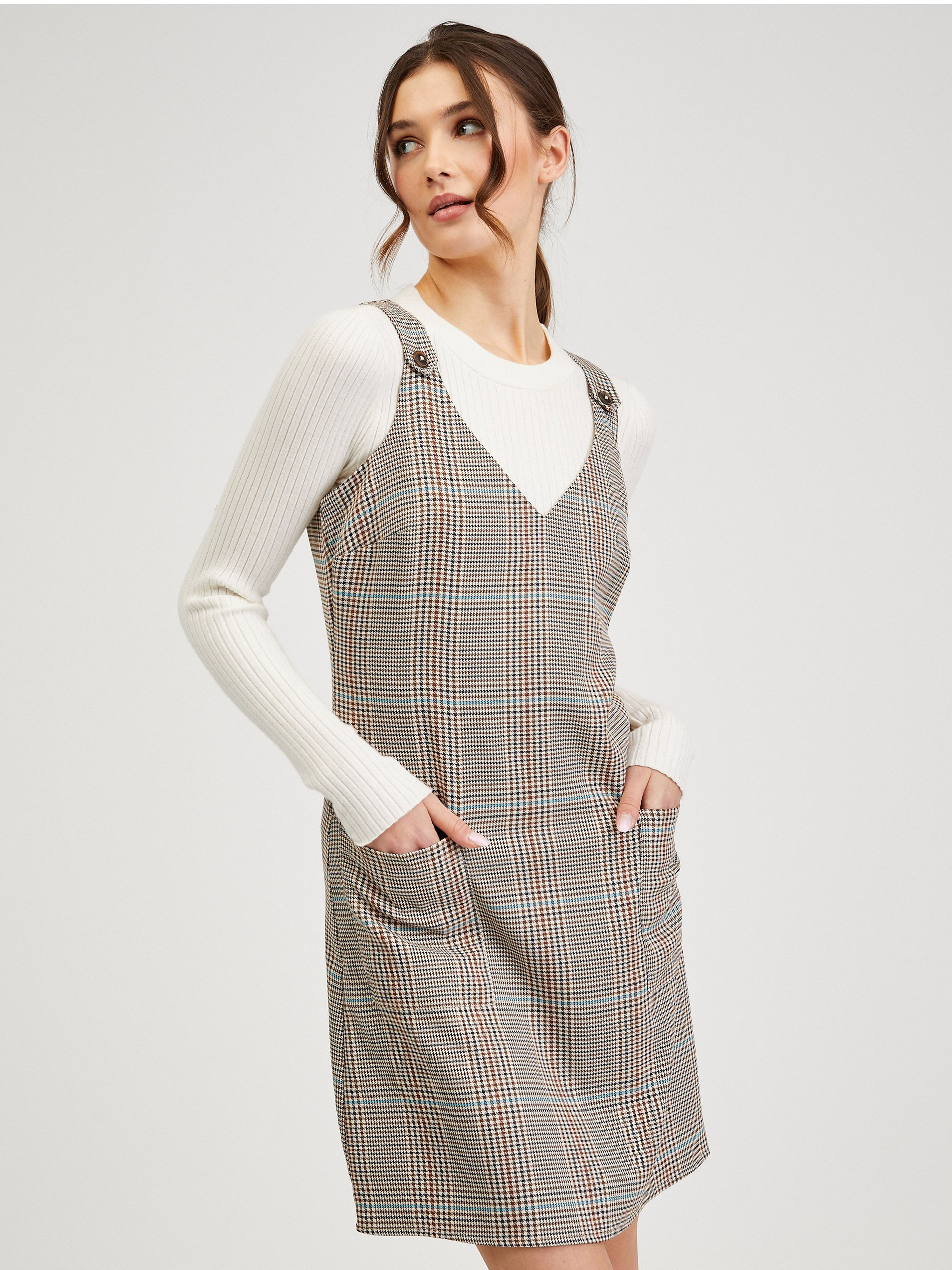 Braunes kariertes Kleid ORSAY