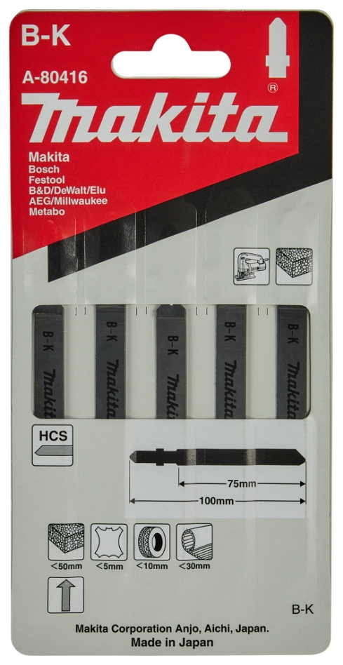 Makita Tillbehör A-80416 Sticksågblad BK Kniv 5 delar