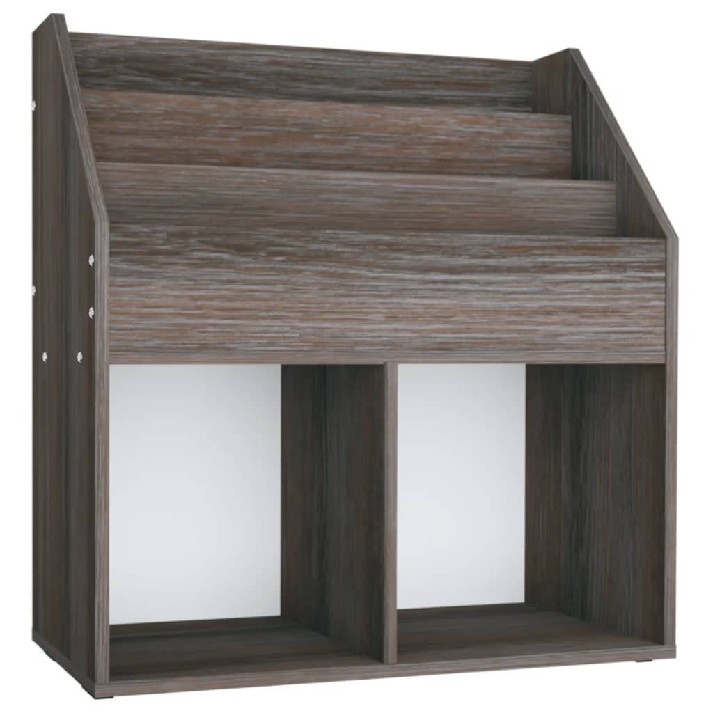 vidaXL Zeitungsständer Kinder-Bücherregal Grau Sonoma-Eiche 71x30x78,5cm Holzwerkstoff (1 St)