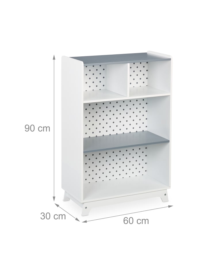 relaxdays Kinderregal in Weiß/ Grau - (B)60 x (H)90 x (T)30 cm günstig kaufen onesize