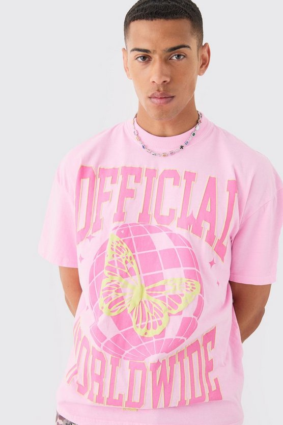 Oversize T-Shirt mit Discoball-Print
