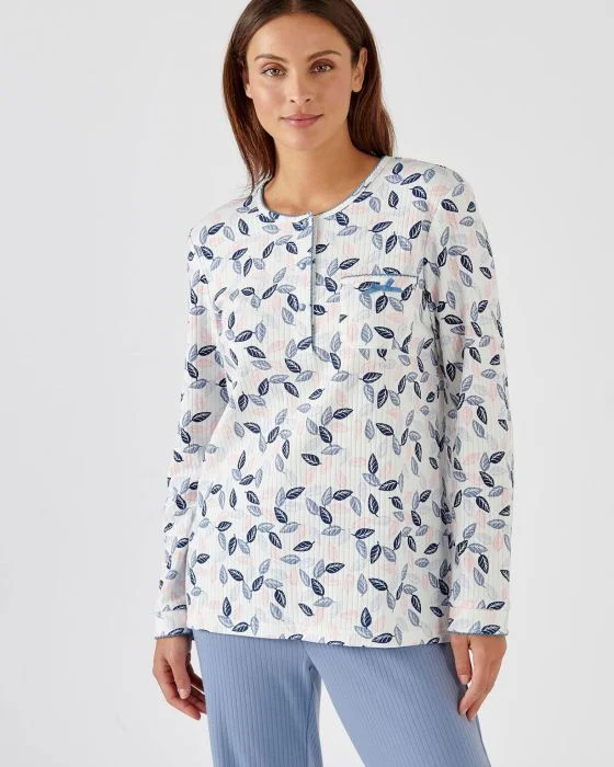 Pyjama à manches longues maille interlock imprimée
