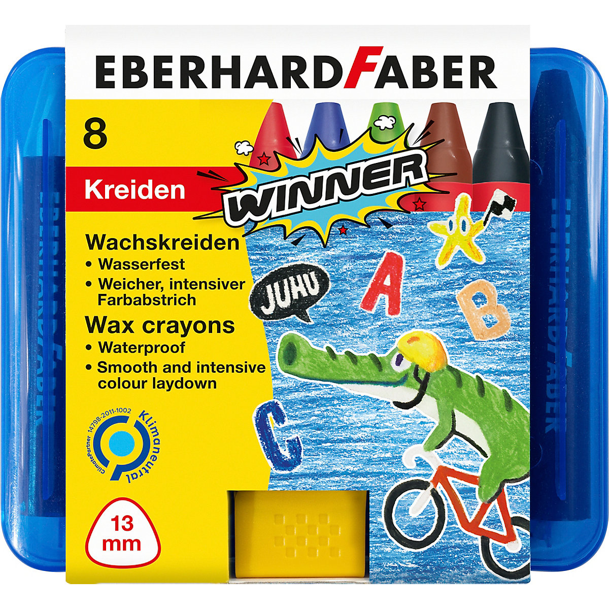 Wachsmalstifte Winner, 8 Farben, in Kunststoffbox