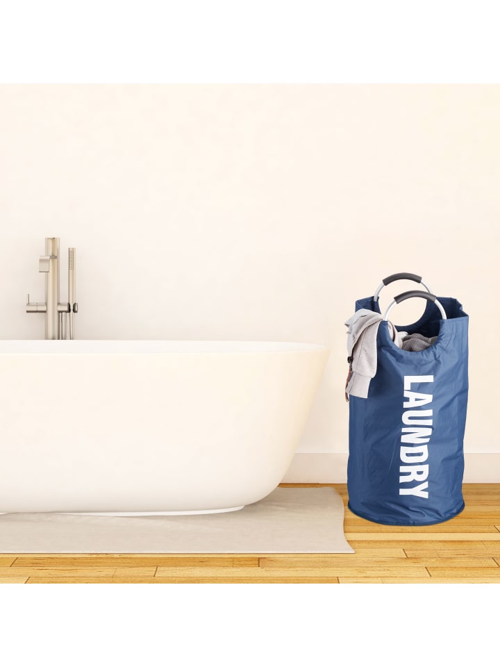 relaxdays Wäschekorb in Blau - (H)70 x Ø 38 cm günstig kaufen onesize