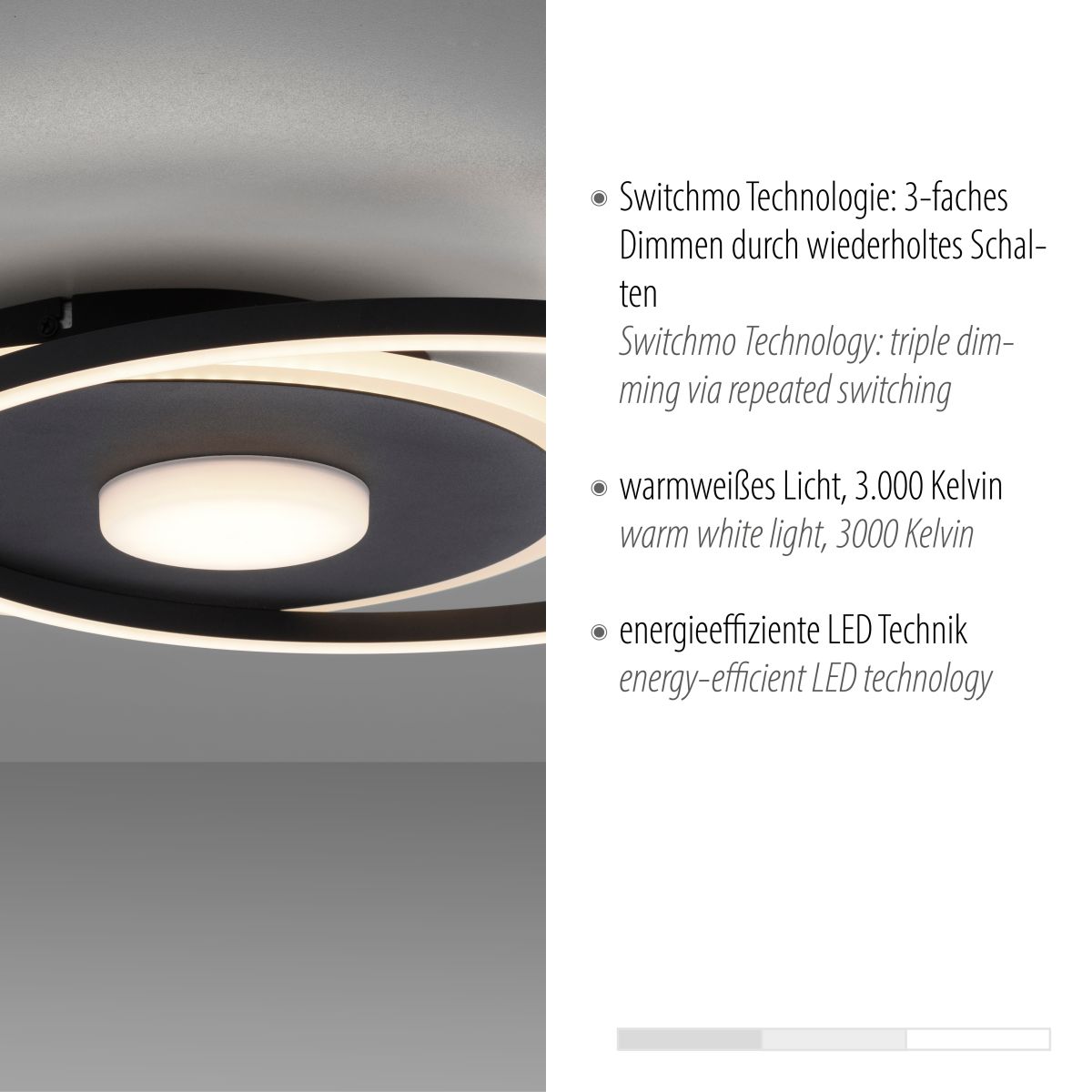 LED Deckenlampe Domino 45 x 45 cm