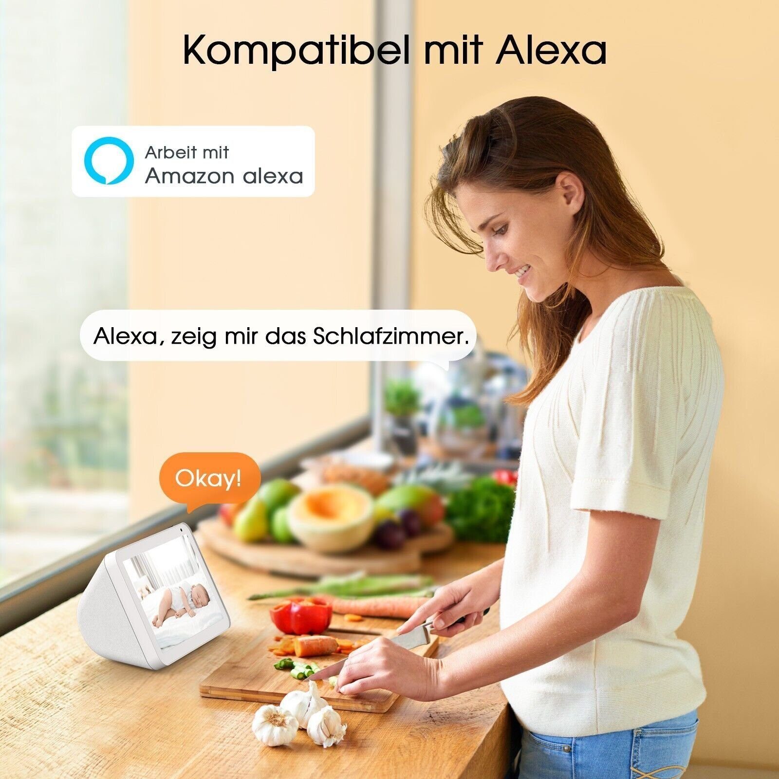 ieGeek 1080P HD WLAN Innen Überwachungskamera mit PTZ 350°/100° & Nachtsicht Überwachungskamera (Innenbereich,Drinnen,Innen, Cloud-Speicher, unterstützt TF-Karte maximal 512G(nicht enthalten), PIR Bewegungserkennung,Personenerkennung,Zwei-Wege-Audio