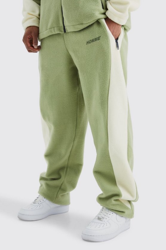 Oversize Colorblock Fleece-Jogginghose