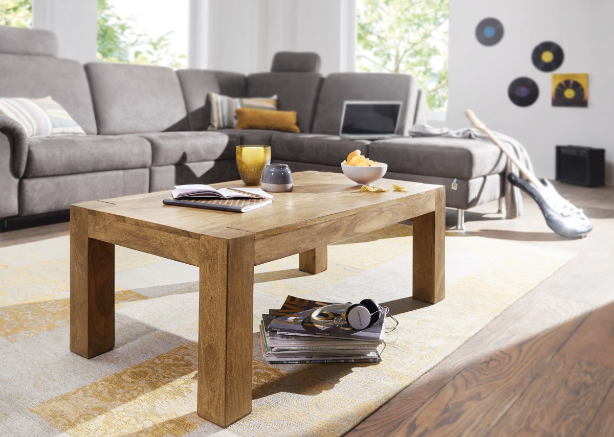 Wohnling Akazie Couchtisch Massiv 110 x 60 cm