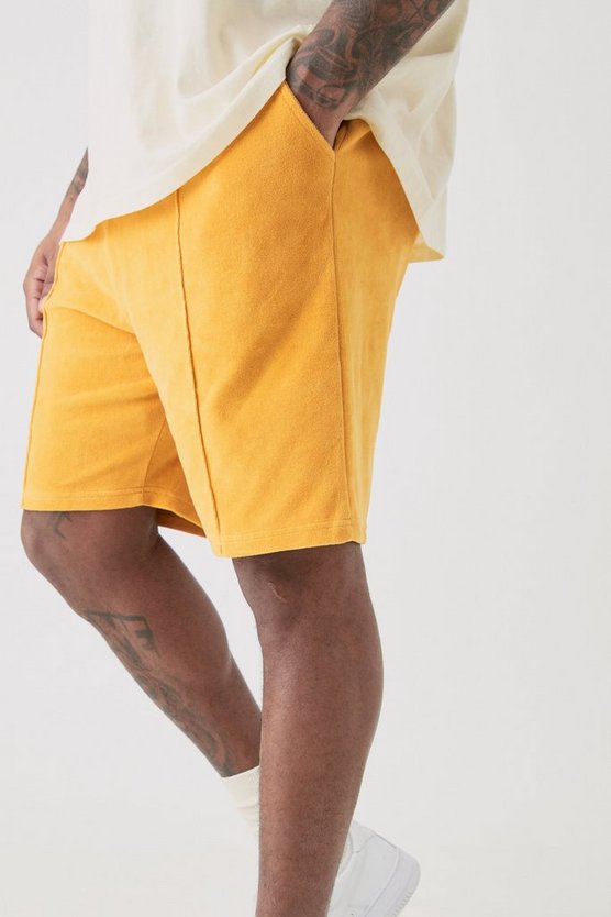 Plus Velour-Shorts mit elastischem Bund