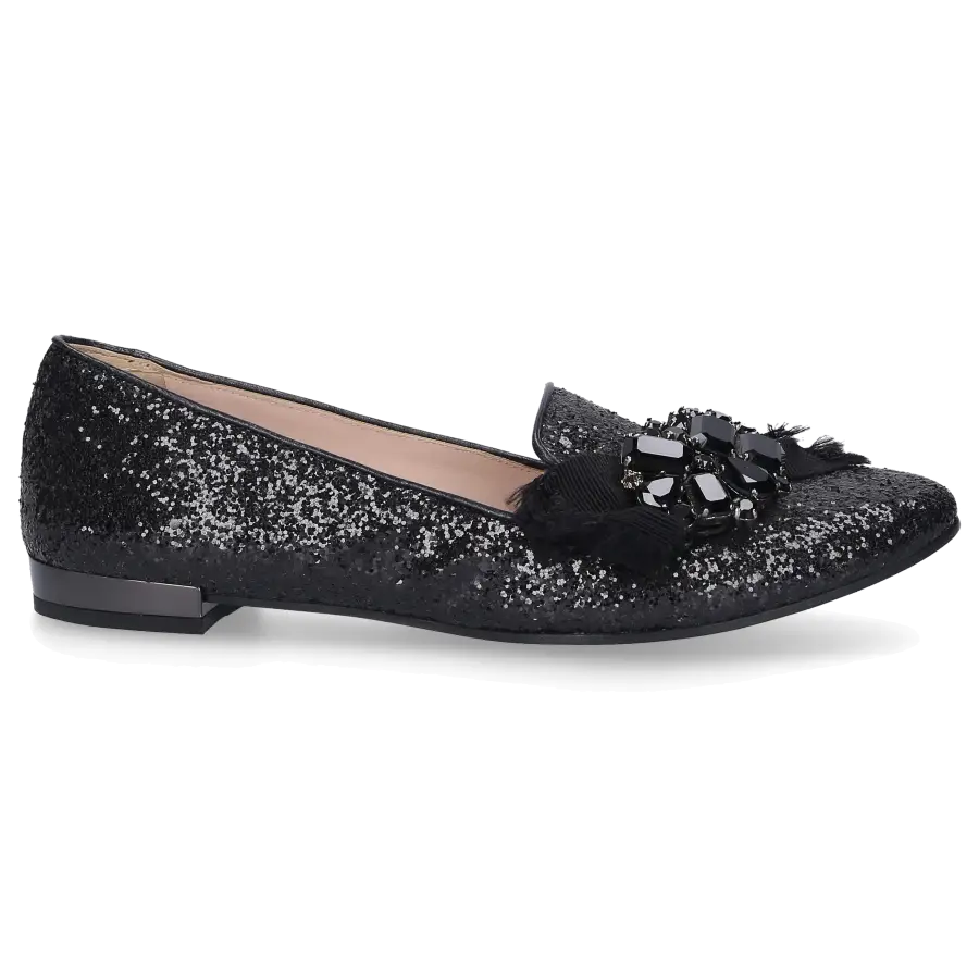 Miu Miu - Loafer Glitter - schwarz