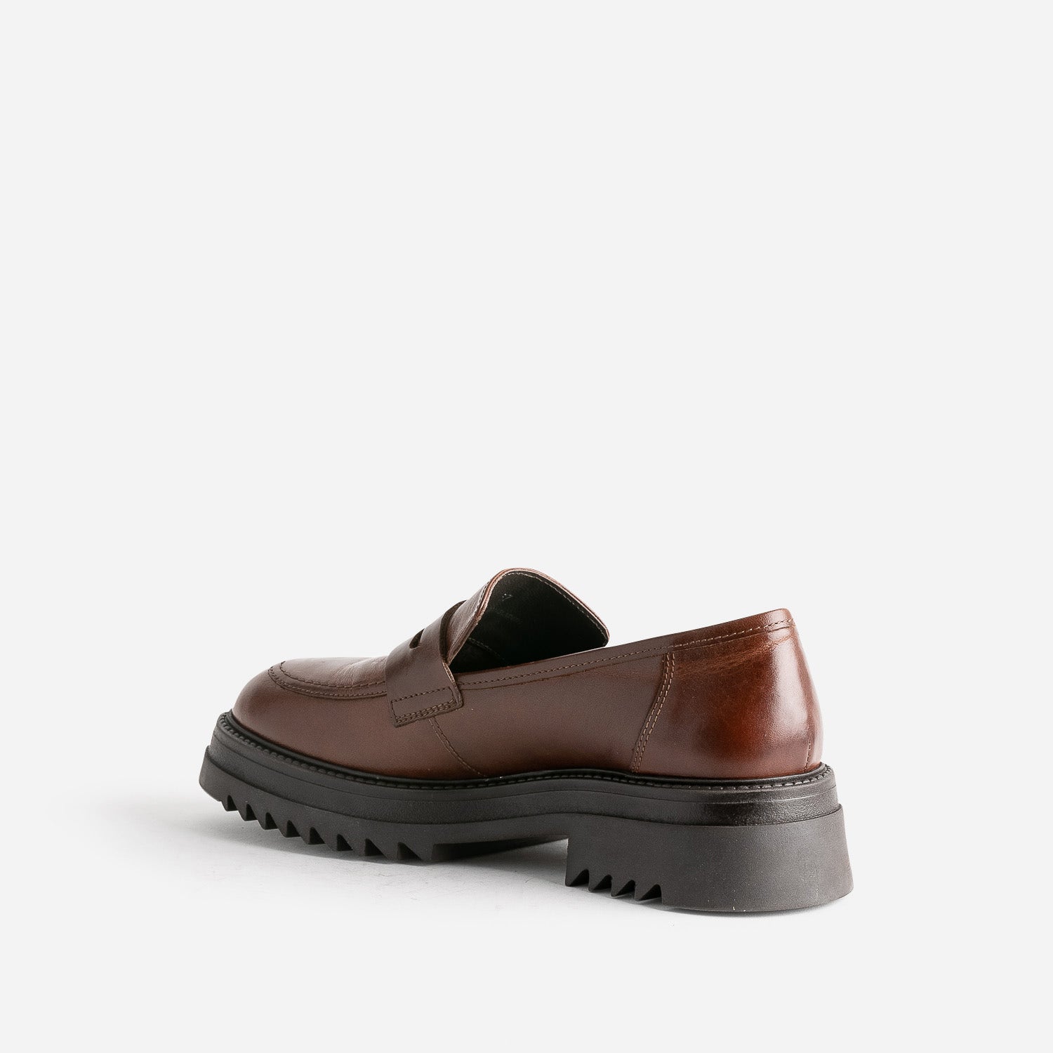 Mocassin TEXTO cognac en cuir à semelle crantée