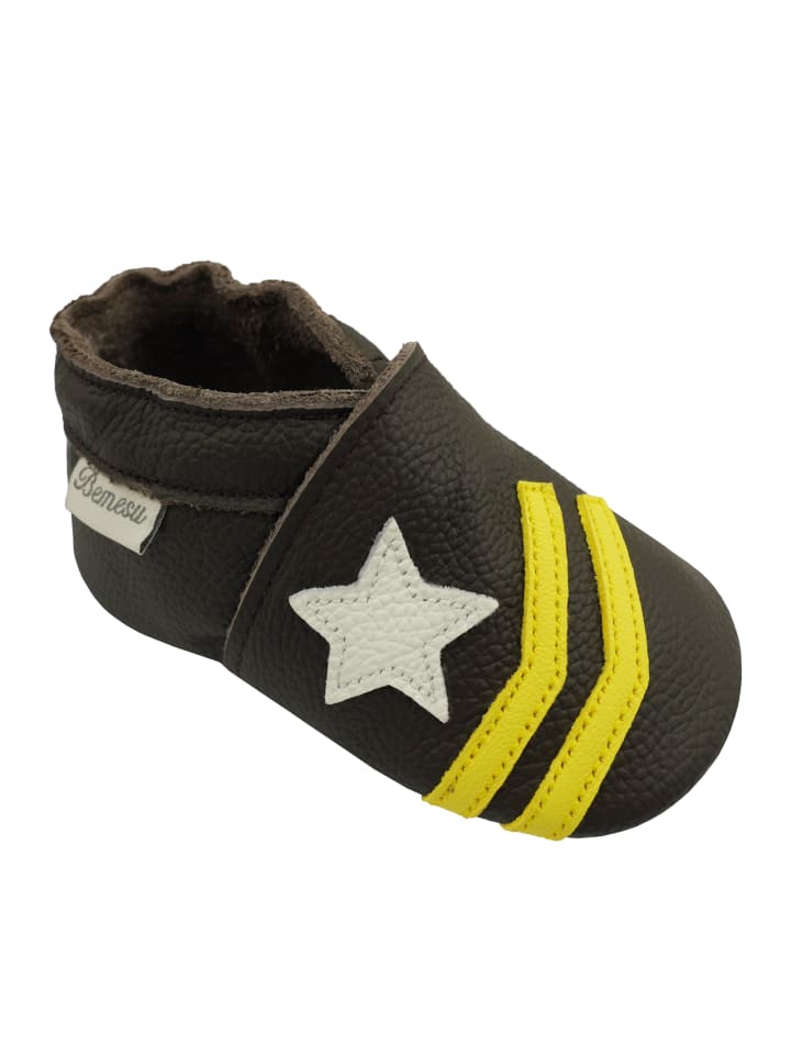 Yalion Leder-Krabbelschuhe 