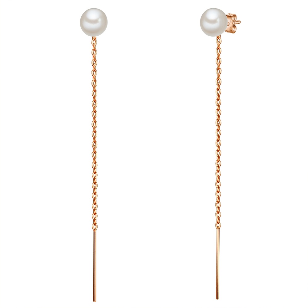 Valero Pearls Boucles d'oreille en perle Argent sterling Perle de culture d'eau douce en Or ros Boucles d'oreilles