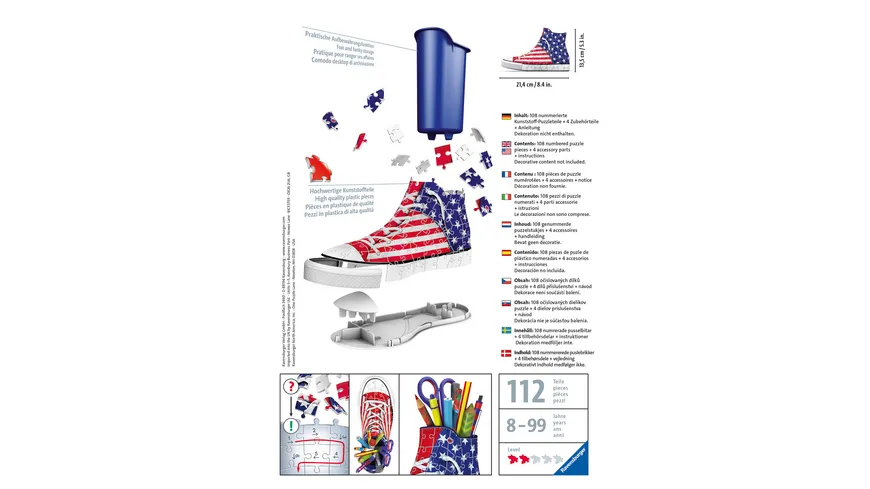 Ravensburger Puzzle - 3D Puzzles - Sneaker, 108 Teile