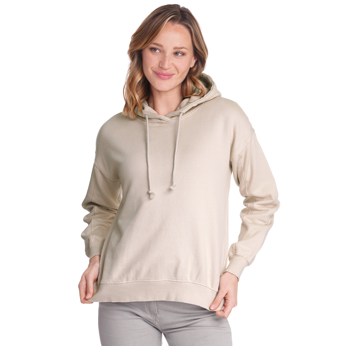 Damen Hoodie mit Print auf der Kapuze