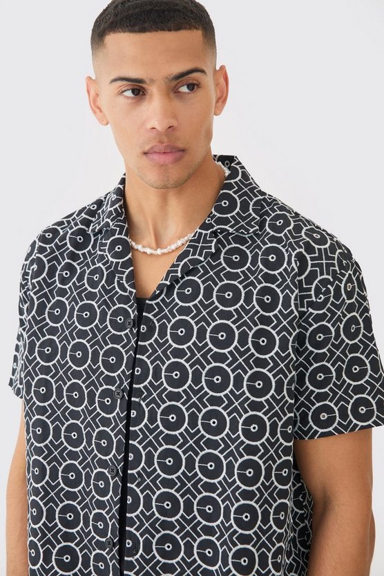Besticktes Oversize Hemd