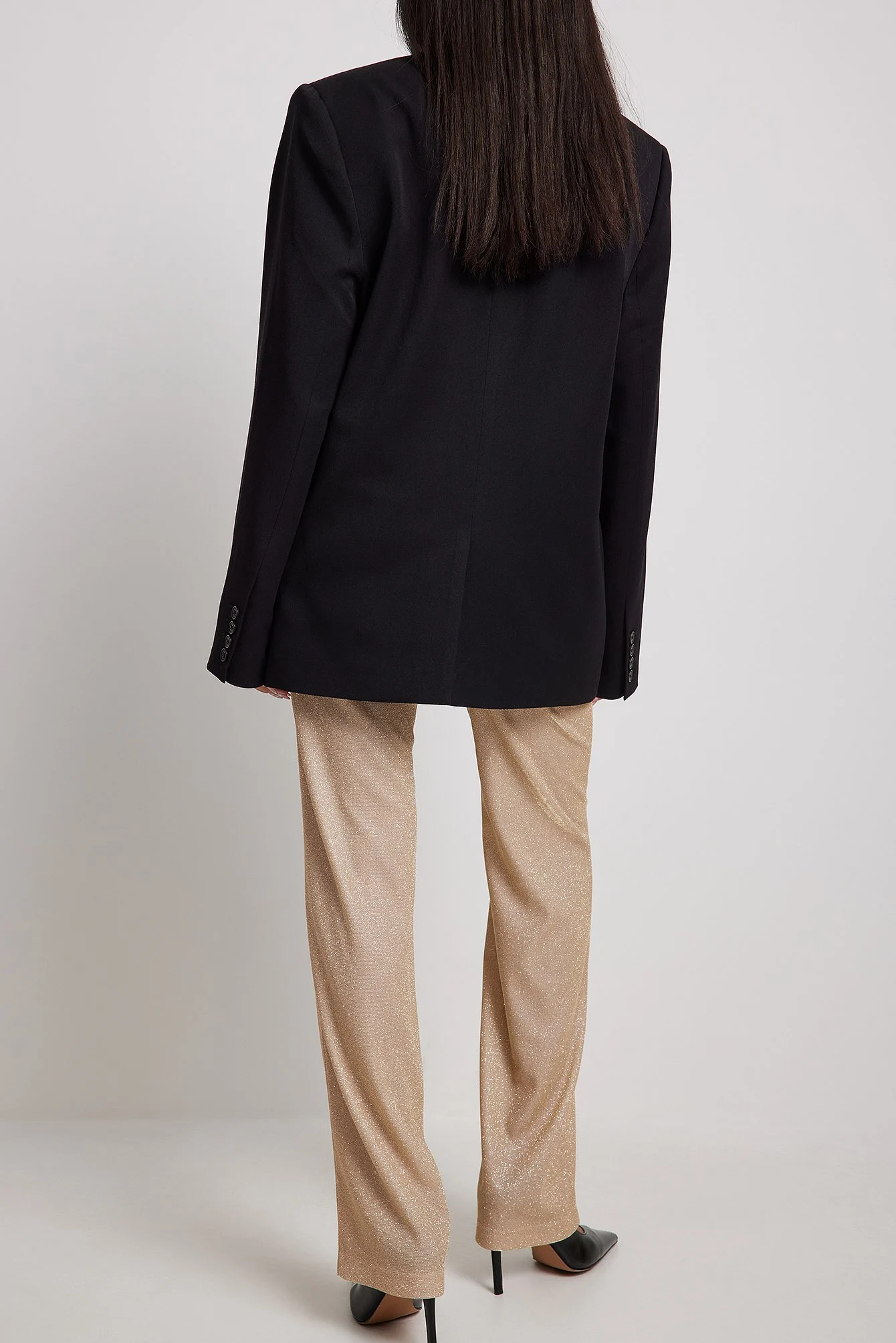 Gerade Hose mit hoher Taille und Glitzer