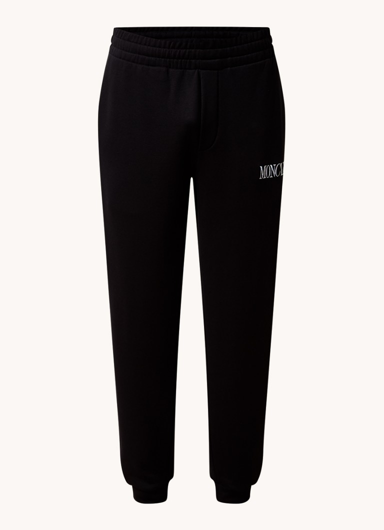 Moncler Tapered fit jogging trousers with logo embroidery and side pockets
