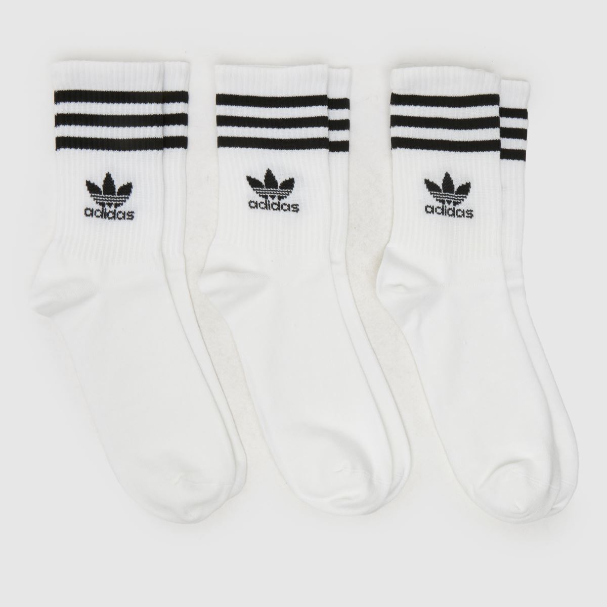Komplet treh belih in črnih nogavic adidas